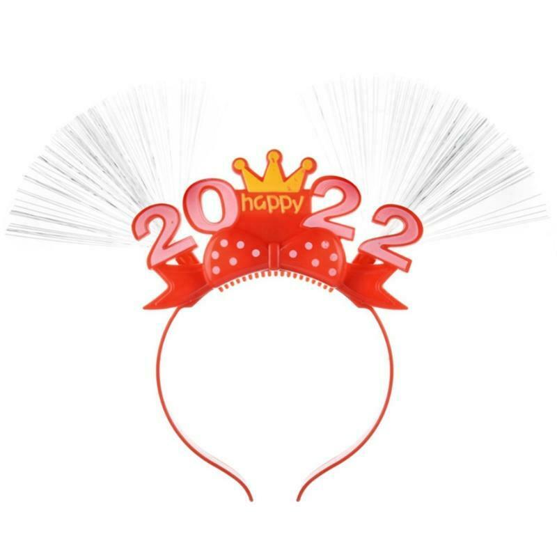 Mix Colors 2022 New Year Headband Light Up Hair Hoop Elastic Photo Prop Headwea