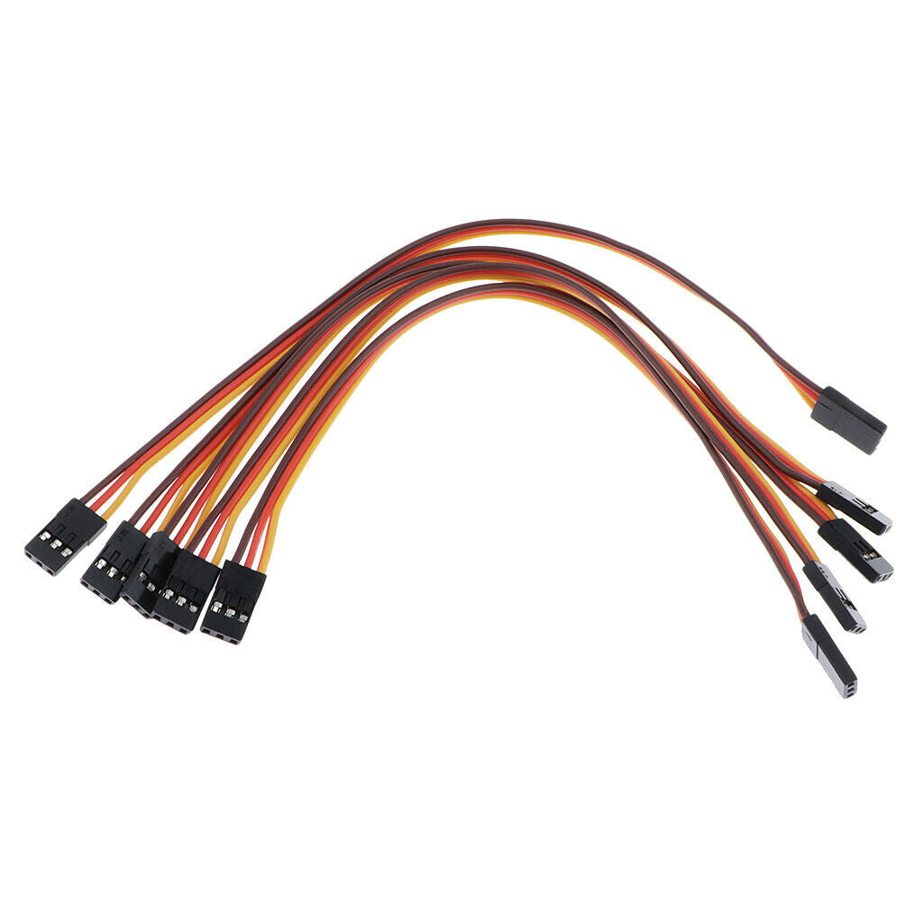 5 Pack Male to Male Extension Cable Wire Line Metal 3-Color EU-D600-132