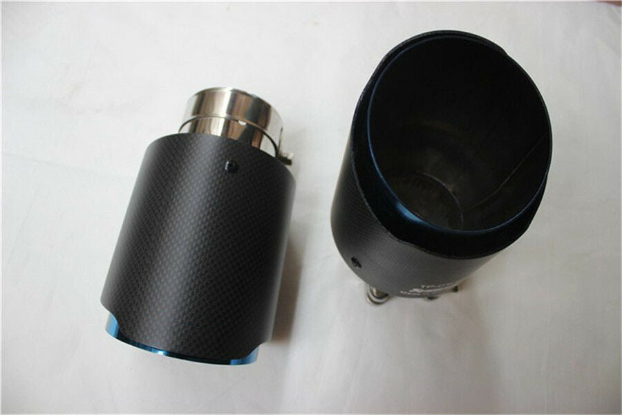 Straight Edge Stainless Steel Carbon Fiber Car Exhaust Muffler Tip Pipe Tailpipe