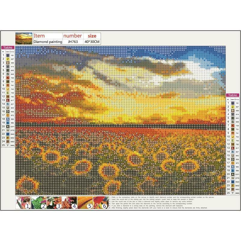 Sunset Sunflower 5D Full Drill Diamond Painting Embroidery Cross Stitch DIY
