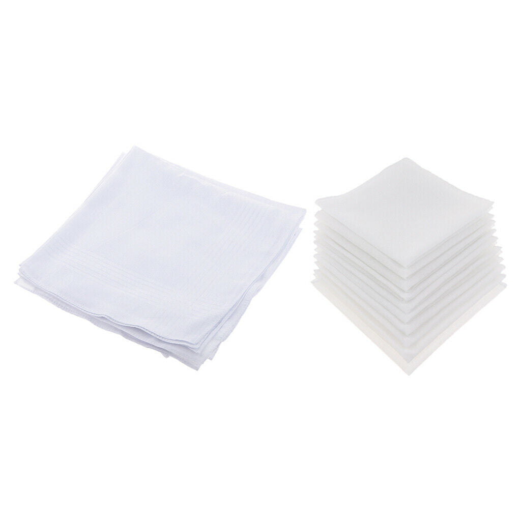 22x Plaid Washable Cotton Men's Handkerchiefs Wedding Hanky Set 11''/16''