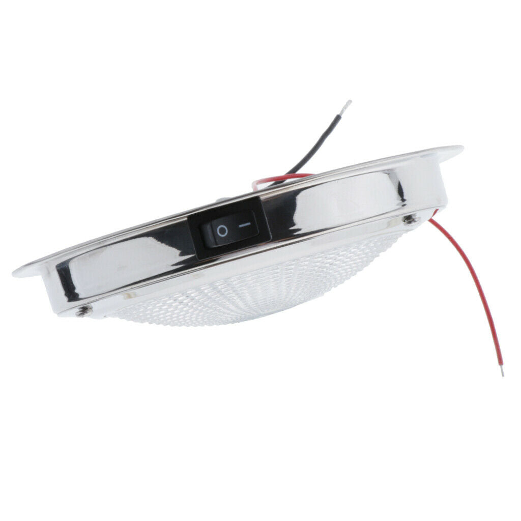 12V 3.5W Stainless Steel Dome Light Boat Caravan Trailer Cabin Ceiling Lamp