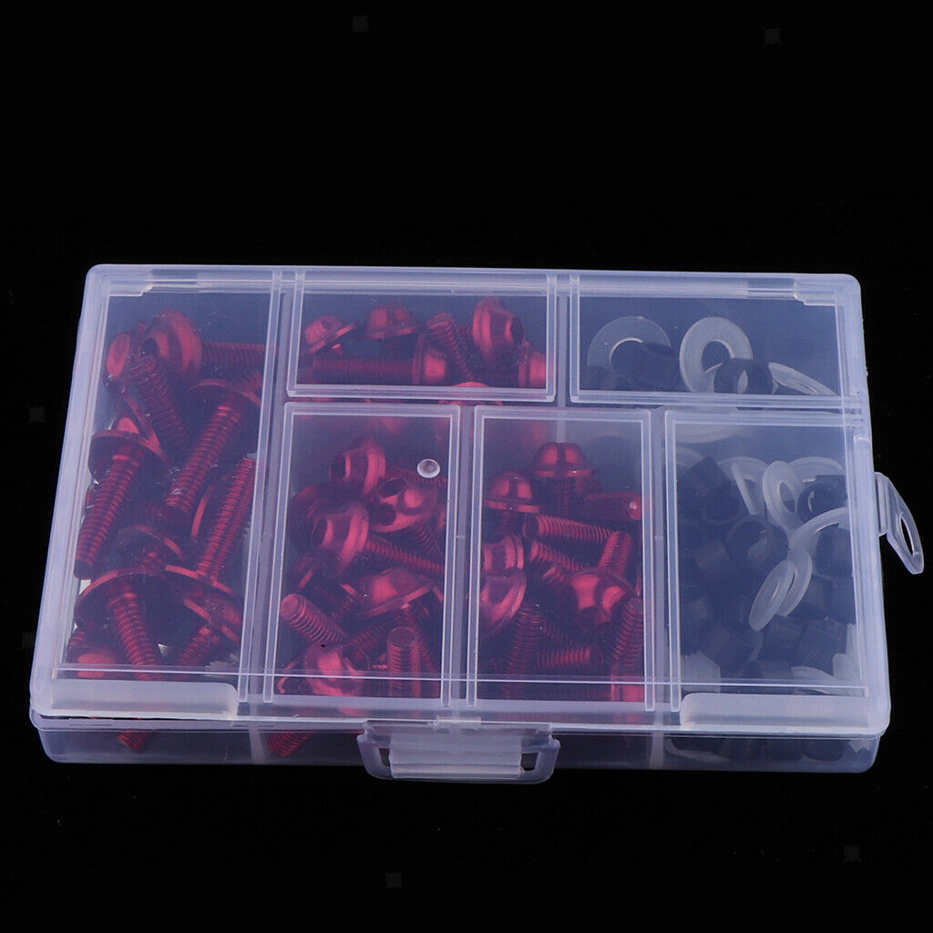 158Pcs Motorcycle Complete Fairing Bolt Kit Fastener Clips Screws Red New