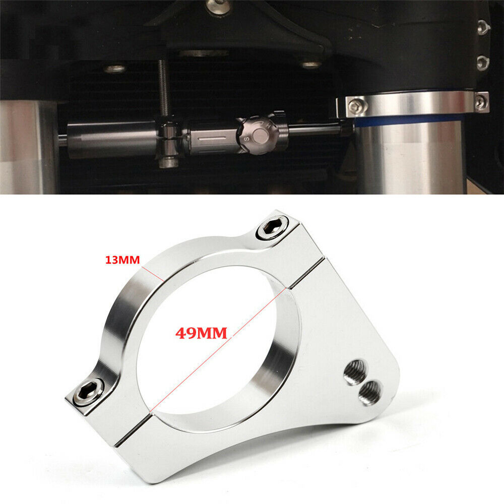 49mm CNC Motorcycle Steering Damper Fork Frame Mounting Clamp Bracket Universal