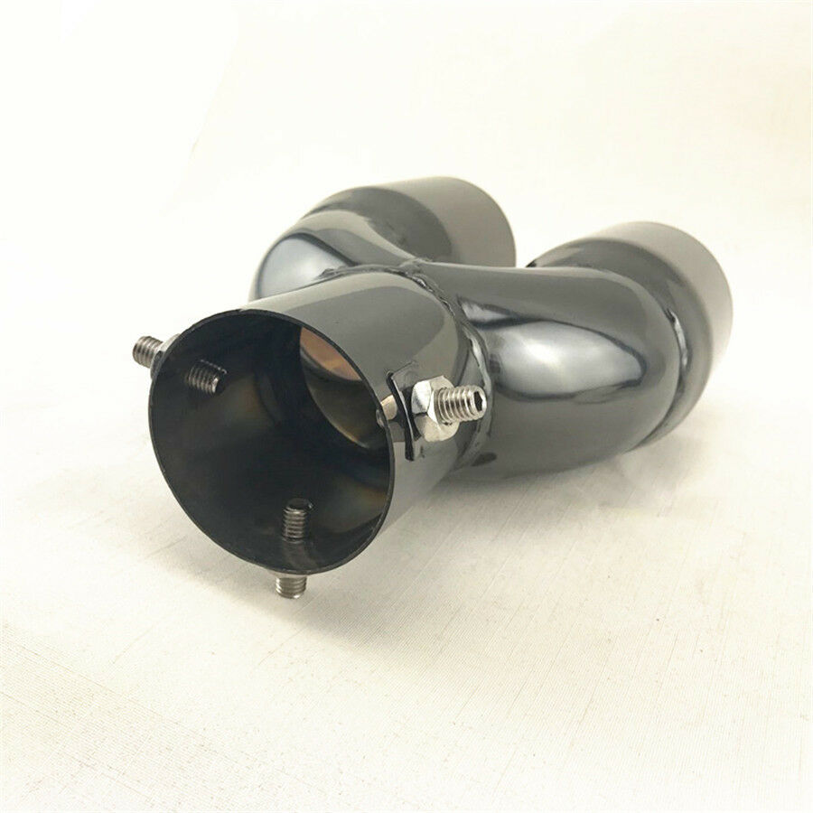 Universal Stainless Steel Round Dual Exhaust Tip 2.5" Inlet Muffler Tail Pipe