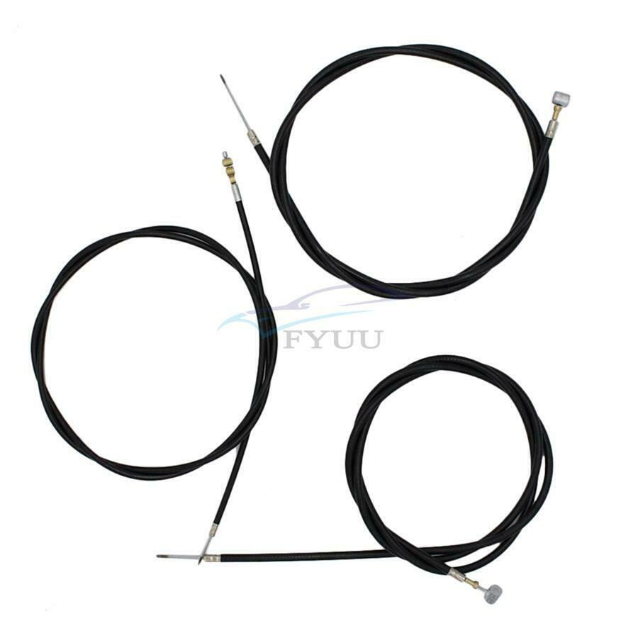 Universal Black Motorcycle Cable Kit Clutch + Brake + Throttle Harness Wire