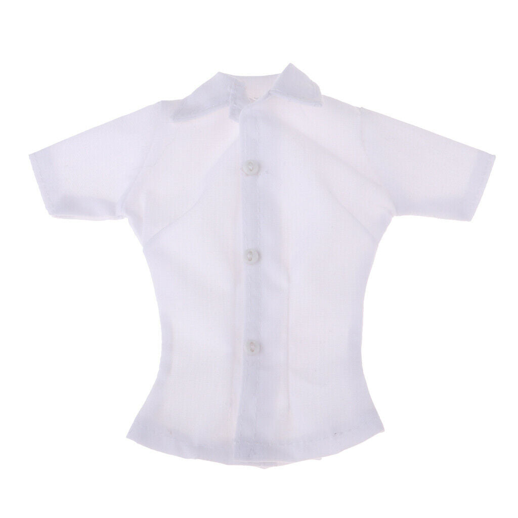 1:6 Women White Shirt Summer Clothes for DML TTL Soldier Dress up Accessory
