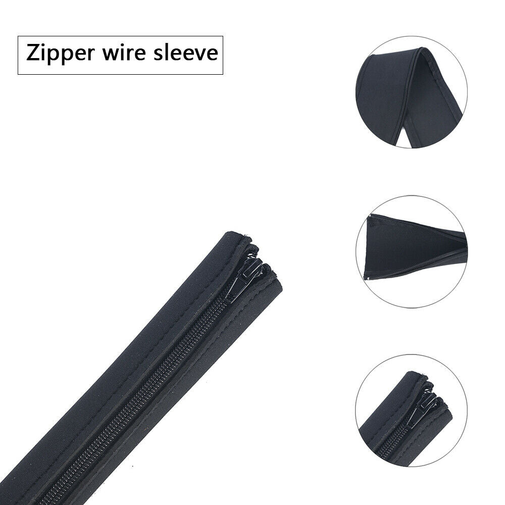 1Pcs Neoprene Cable Management Sleeve Zipper DIY Wrap Wire Cover Hider Organizer
