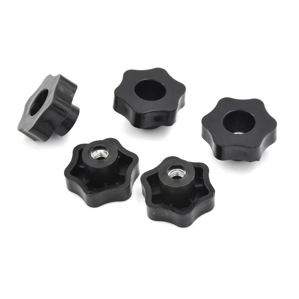 4pcs M6 Female Thread Star Shaped Head handle Nuts Knob with through-hol.l8