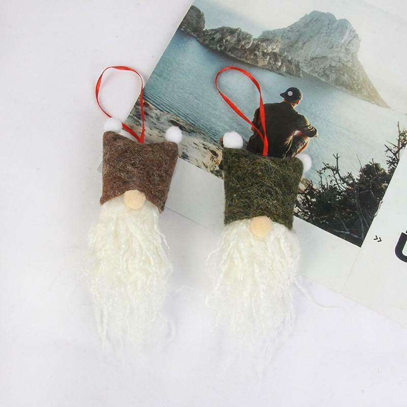 5Pcs Christmas Tree Hanging Gnomes Ornament Swedish Handmade Plush Santa Elf