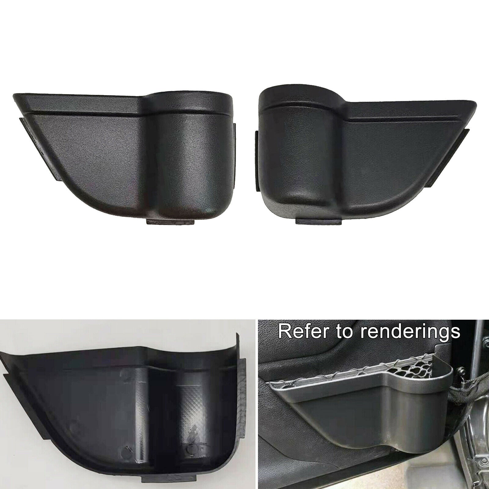 Front Door Pockets Organizer Replacement for Jeep Wrangler 2011-2018 JK JKU