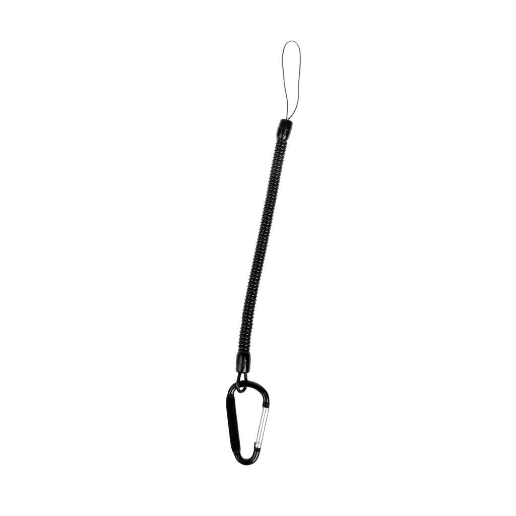 Fishing Lanyard Safety Rope Stretchy Coil Cord Pliers Tether with Carabiner