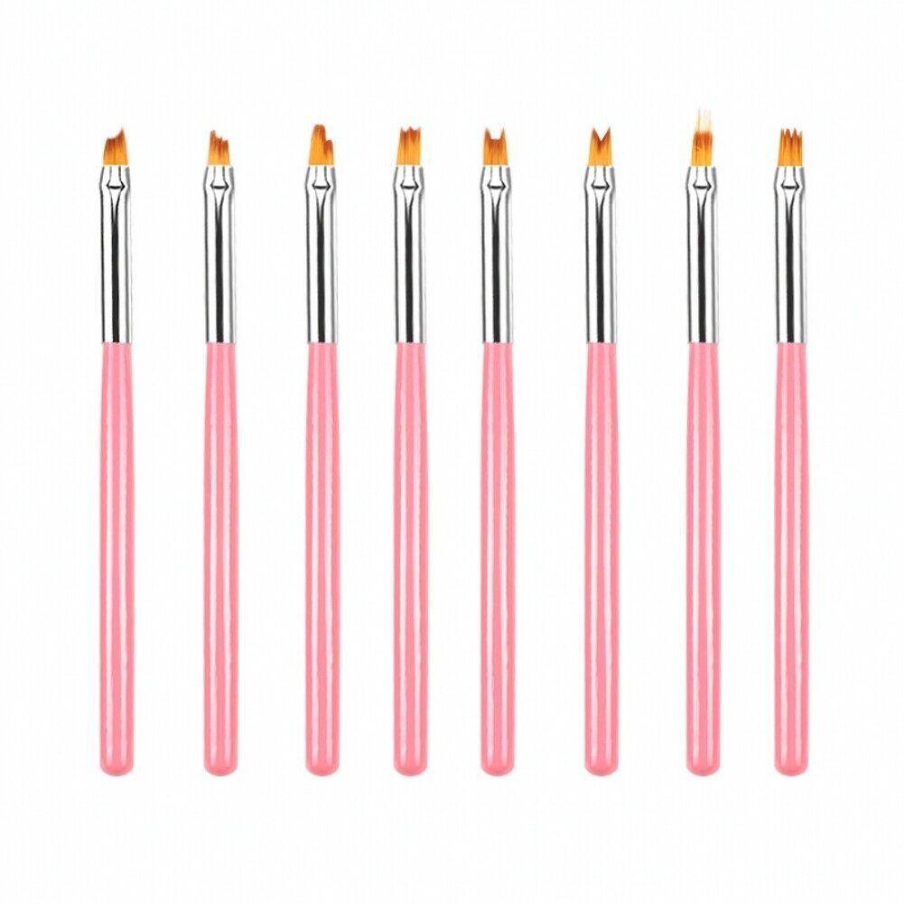 8Pcs Painted Pink Petals Nail Art Pen Nail Painting Multifunctional Nail Art Pen