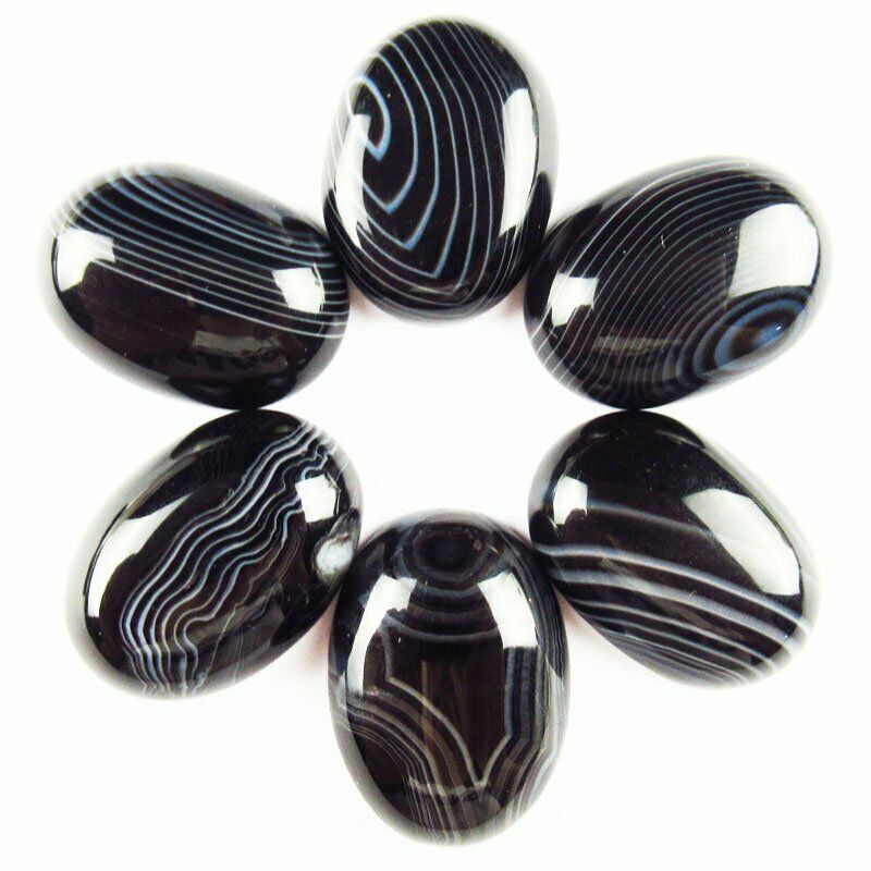 8Pcs 36g Natural Black Onyx Agate Oval 25x18x6mm Cab Cabochon A-245JM