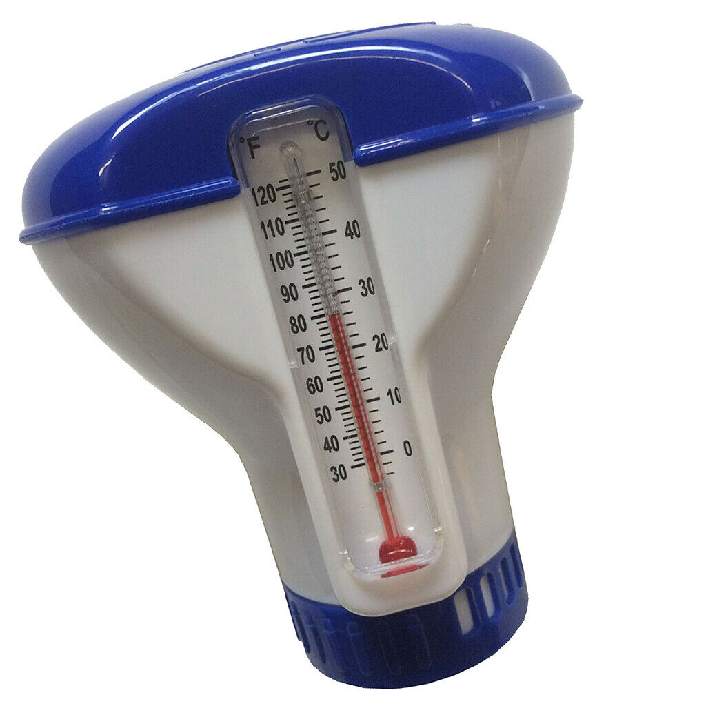 5Pcs Pool Floating Chlorine Automatic Dispenser Plastic w/ Thermometer