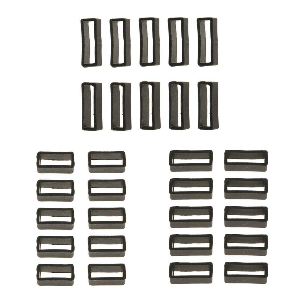 30x Black Watch Band Strap Replacement Small Rubber Strap Ends Loops Holder