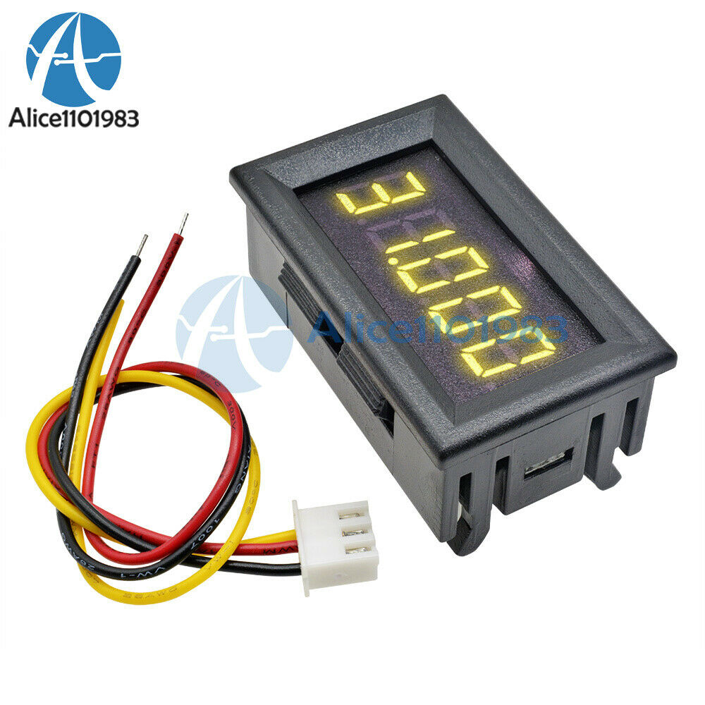 Yellow 0.36"  LED 5 Digit DC 0-33.000V Digital Voltmeter Voltage Meter Car Panel