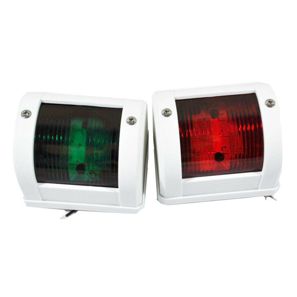 Yacht Red & Green Bow Navigation Light Marine Sailing Signal Lamp 1 Pair