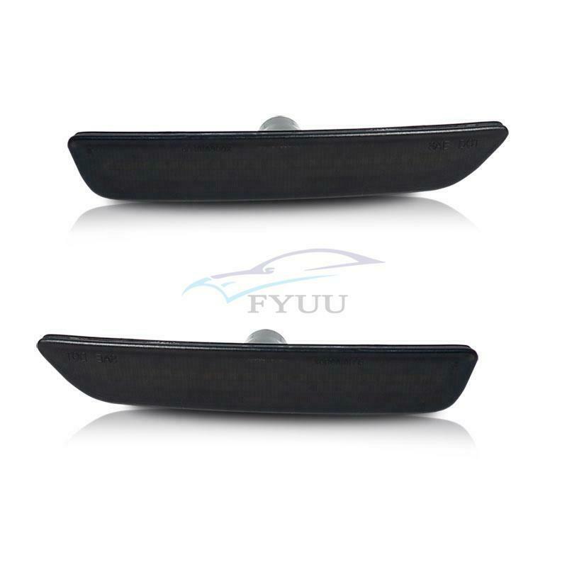 1 Pair Smoked White LED Side Marker Lamp Indicator Light For Ford Mustang 10-14