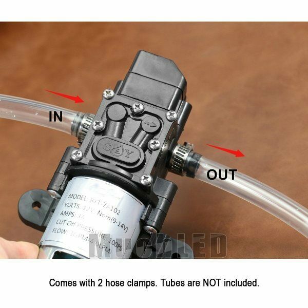 70W DC 12V 130 PSI 6L/Min Water High Pressure Diaphragm Self Priming Pump