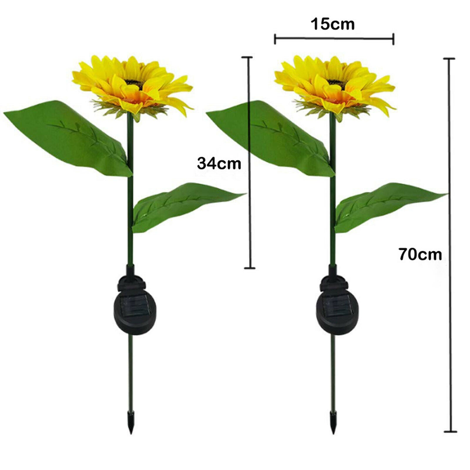 Solar Waterproof Sun Flowers Decoration For Patio Outdoor Garden Ornament