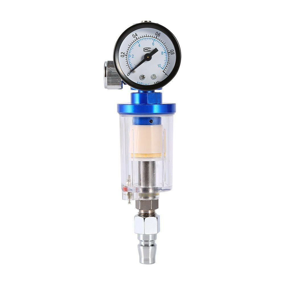 Autos Air Pressure Regulator Spray Gun 0-180Psi & In-Line Water Trap Filter Tool