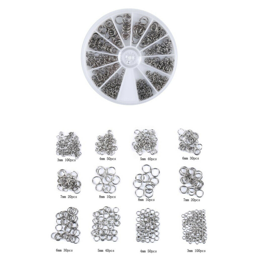 500 lot Assorted Open Jump Rings Box Connector DIY Jewelry Making Findings