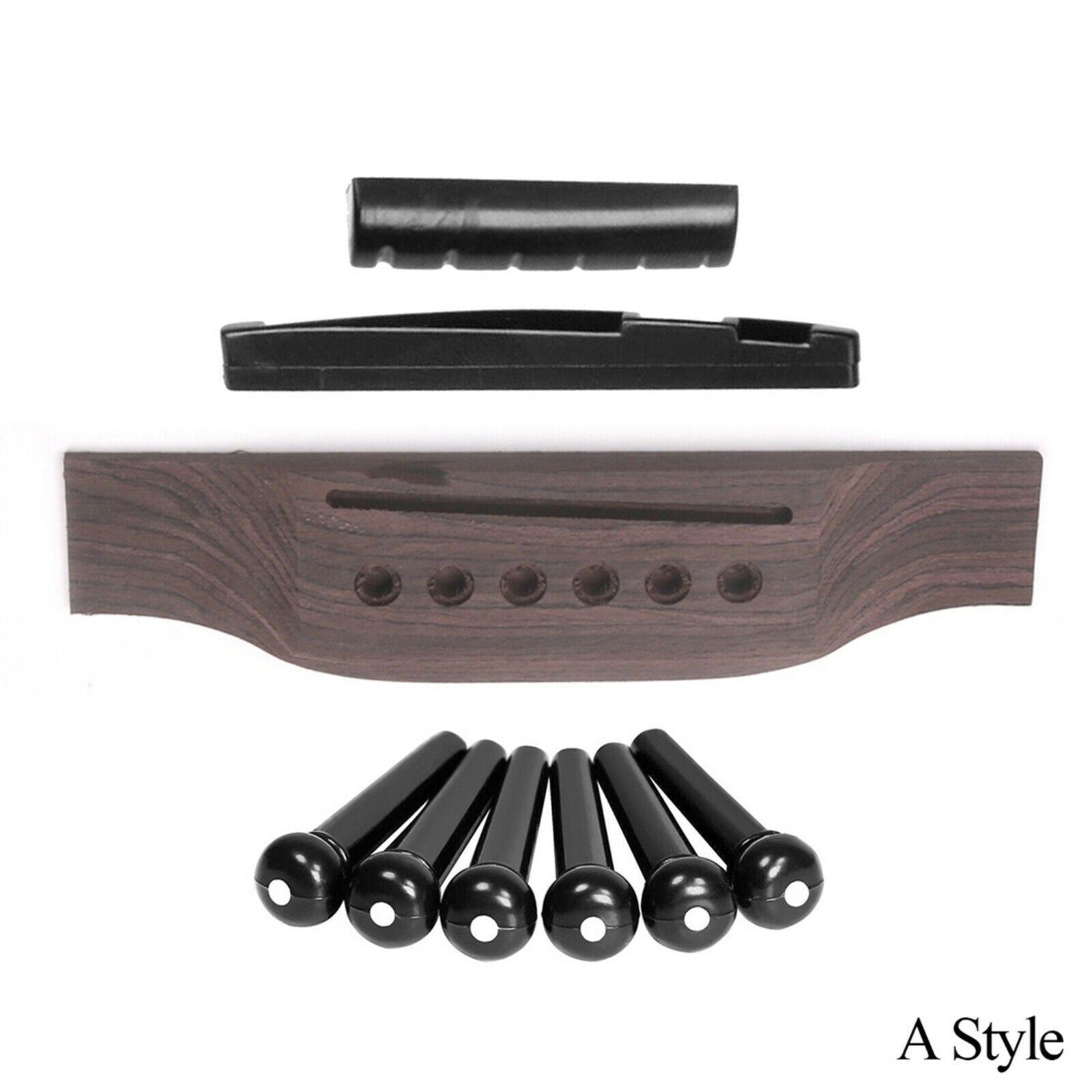 9pcs Guitar Repair Accessories Guitar Bridge include Pins Slotted Nut Saddle