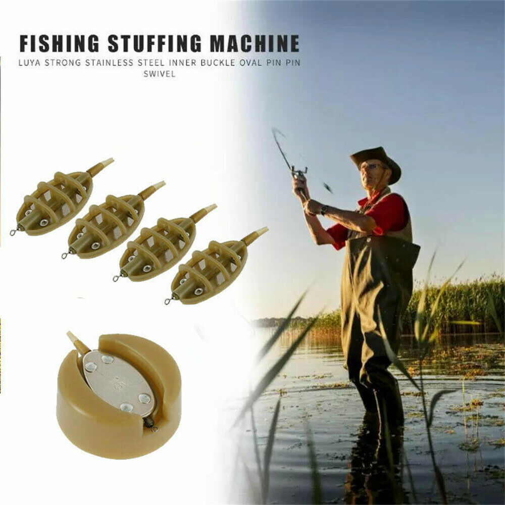 4+1 Tackle Outdoor Carp Inline Method-Feeders Mould Kit Bait Holder Lead Sinker~