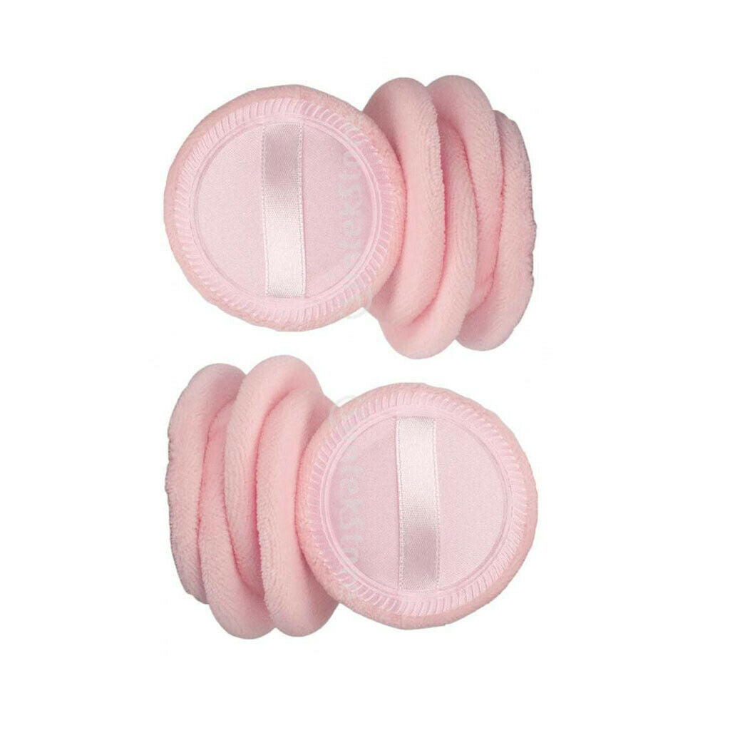 10 Soft Cotton Round Blusher Finished Body Powder Foundation Puff 2.3'' Pink