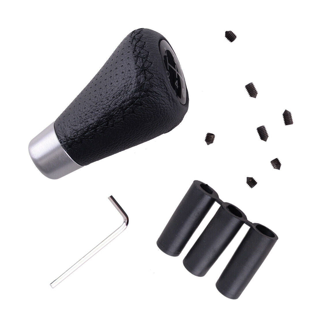 5 Speed Car Auto Leather Manual Gear Shift Stick Knob Shifter Lever Head*