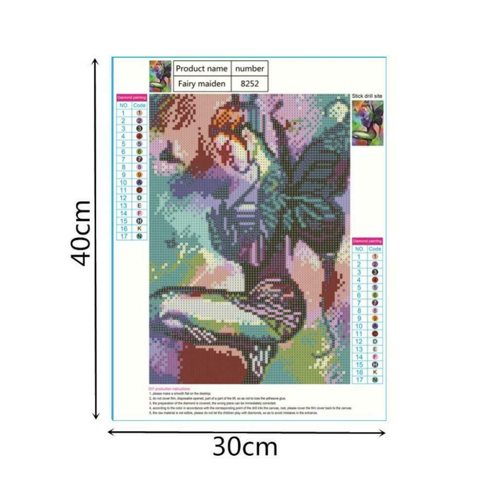 5D Diamond Painting Embroidery Raibow Butterfly Fairy Girls Cross Stitch Kit for