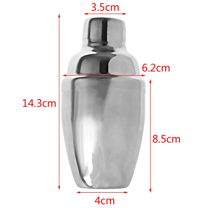 1Pcs 250ml Stainless Steel Cocktail Shaker Cocktail Mixer Wine Drinking Sha 3CBD