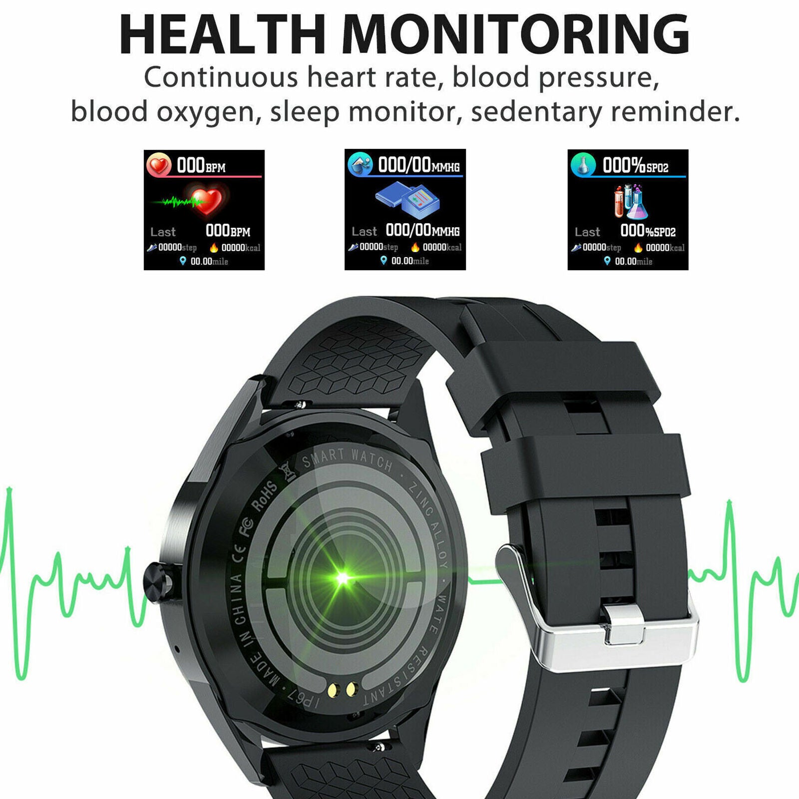 Bluetooth Smart Watch Phone Mate Heart Rate Tracker For iOS Android