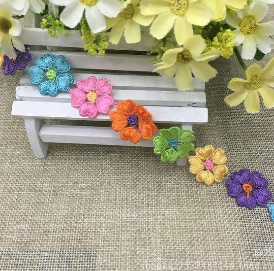 6 yards Heart-shape petals Flowers Embroidered lace Trim Wedding Decor Sewing