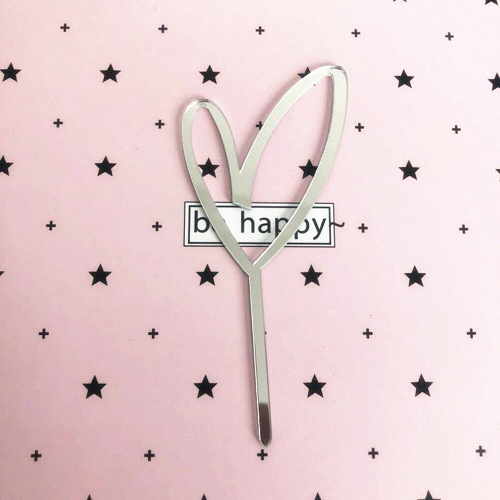 1pc Heart Pattern Happy Birthday Acrylic Cake Topper Wedding Cupcake Topp.l8