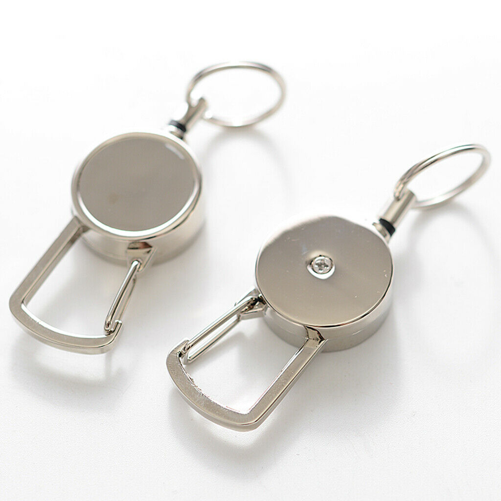 2pcs Retractable Card Holder Carabiner Clip on ID Card Holder, Heavy