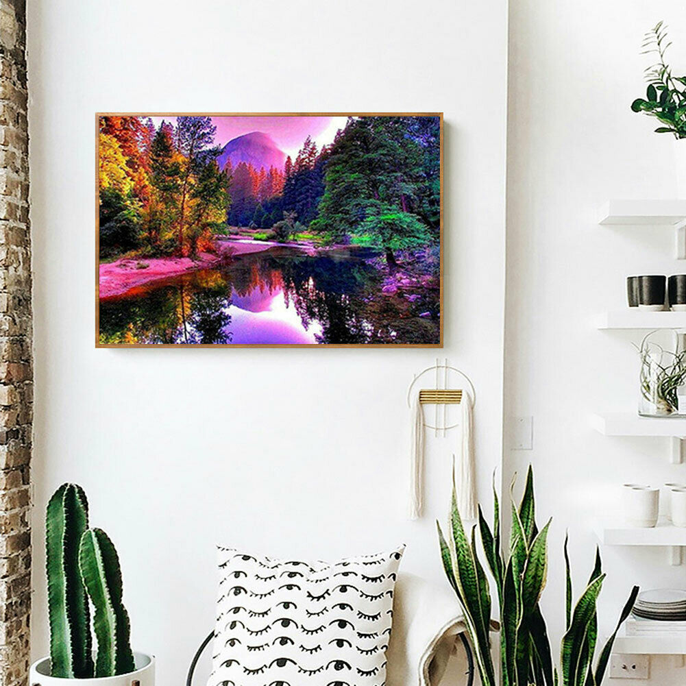 Romantic Landscape 5D Full Drill Diamond Painting Embroidery DIY Needlework @