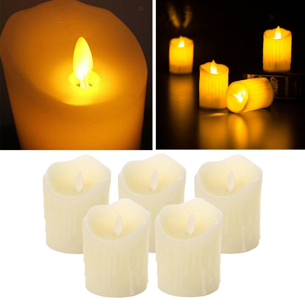 5pack Electric LED Tea Lights LED Electric Candle Swing for Dating Christmas
