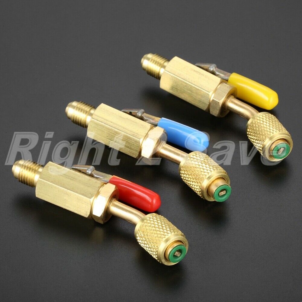 Car AIR CONDITIONER Ball Valve Adapter 1/4" male to 5/16" Female Manifold