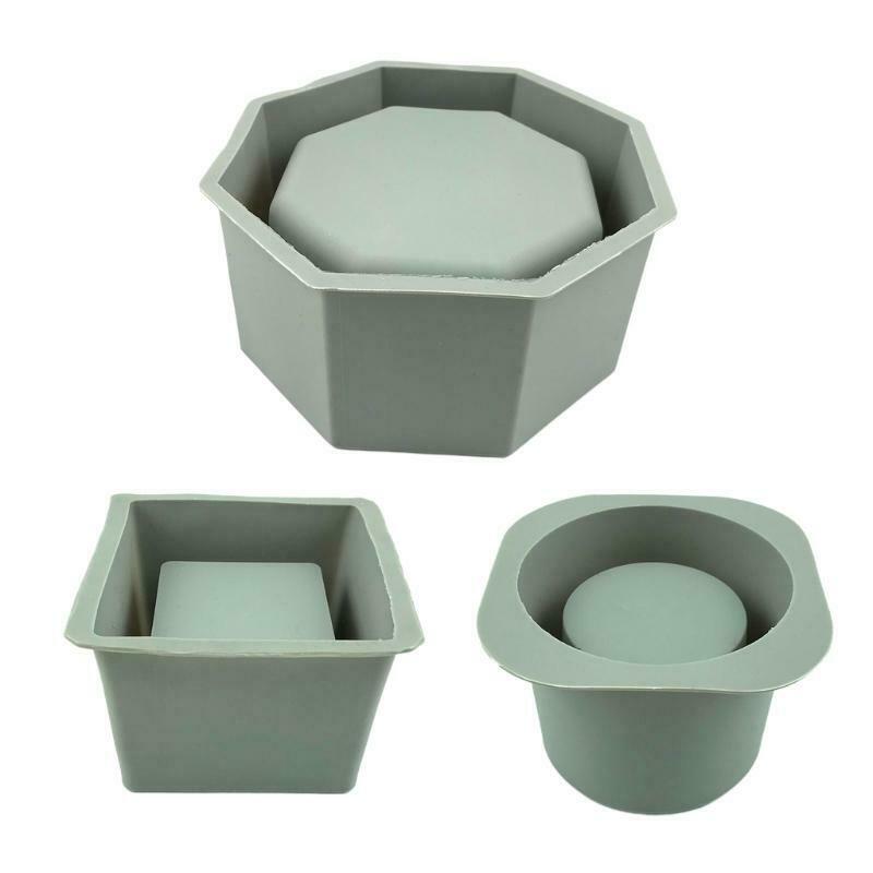 3PCS Flower Pot Silicone Mold DIY Succulents Concrete Plaster Cement Mold