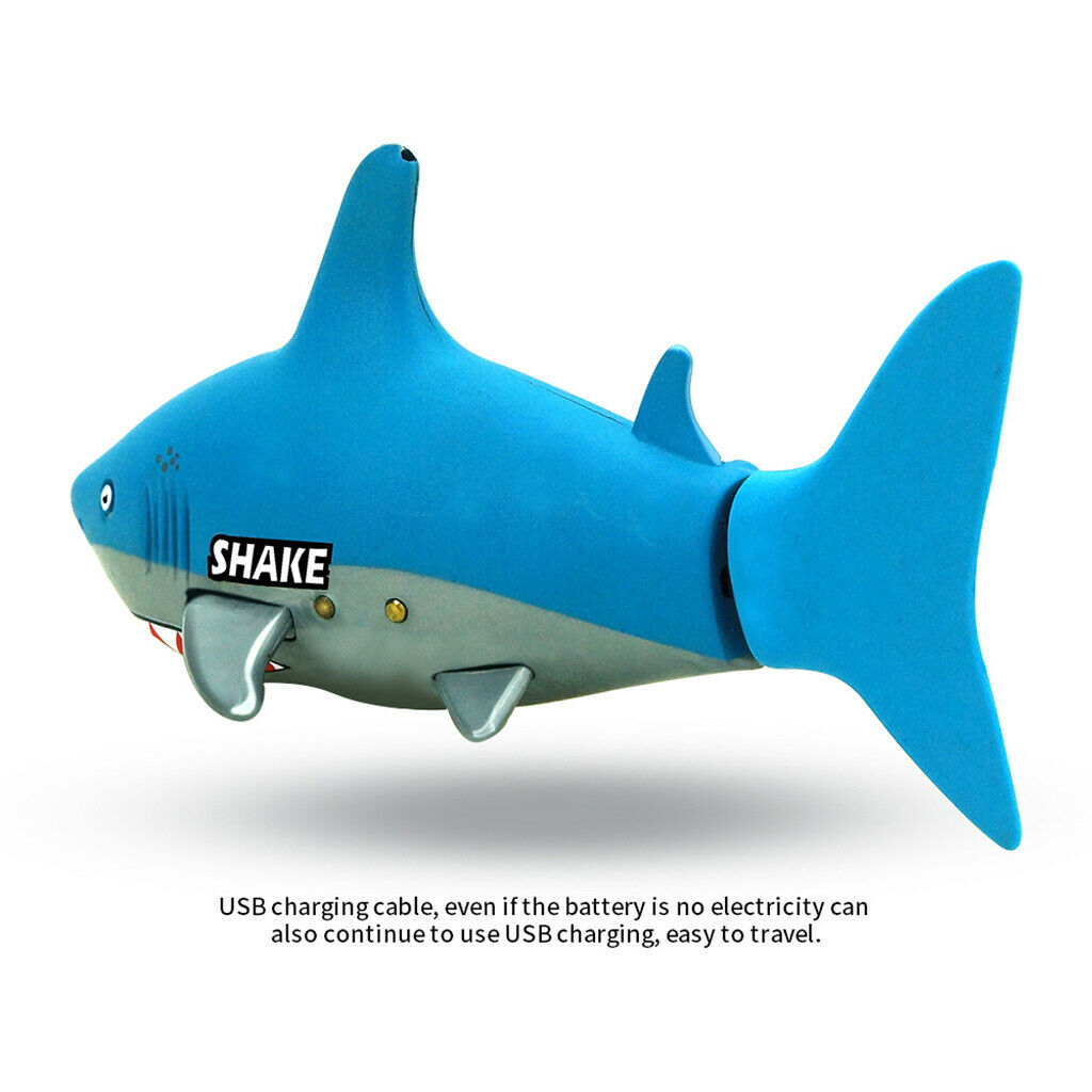 Mini Remote Control Shark Swim in Water Christmas Gift for   (Blue)