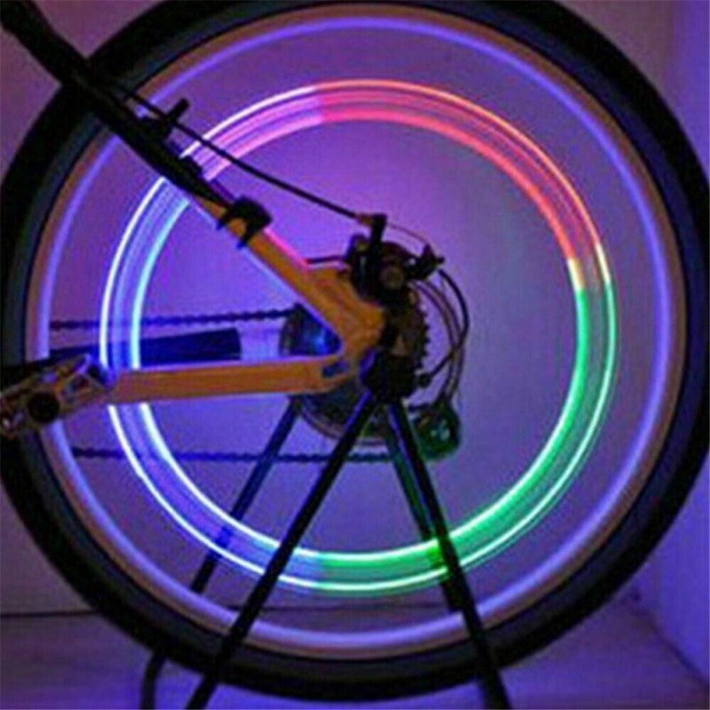 2pcs LED Lamp Flash Tyre Wheel Valve Cap Light For Car Bike Bicycle Motorcycle