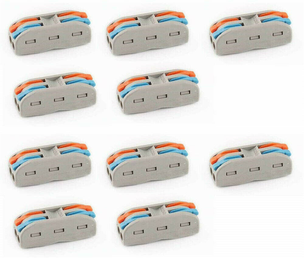 SPL-2 10PCS REUSABLE SPRING LEVER TERMINAL BLOCK ELECTRIC CABLE WIRE CONNECTOR