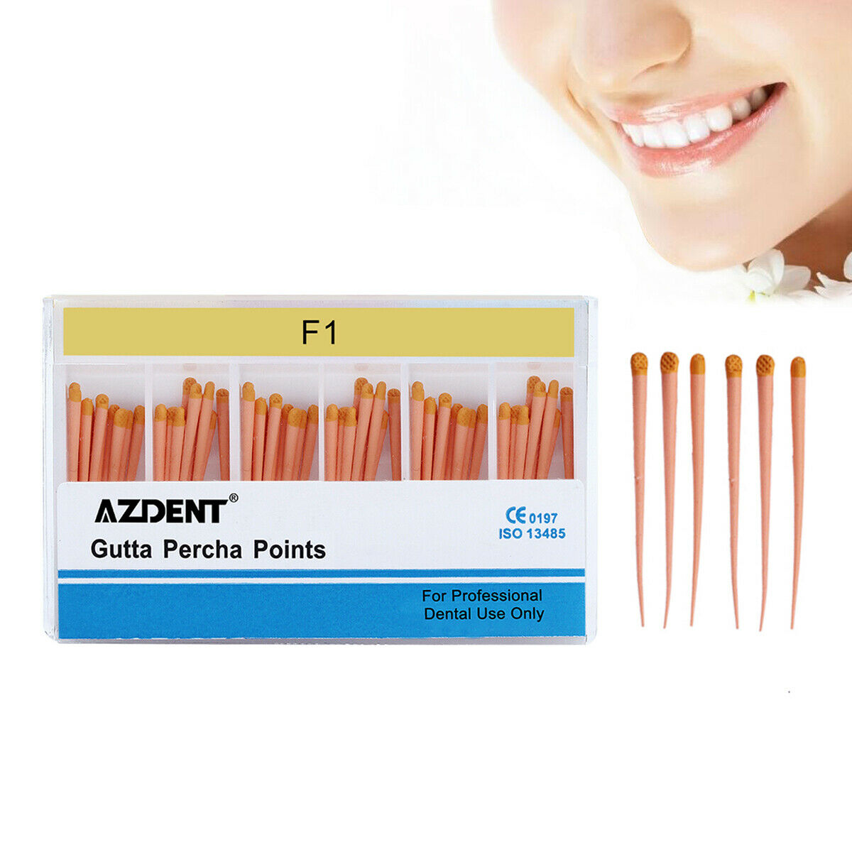 50 Kits Dental Endo Root Canal Gutta Percha Points Obturating Tips F1 AZDENT