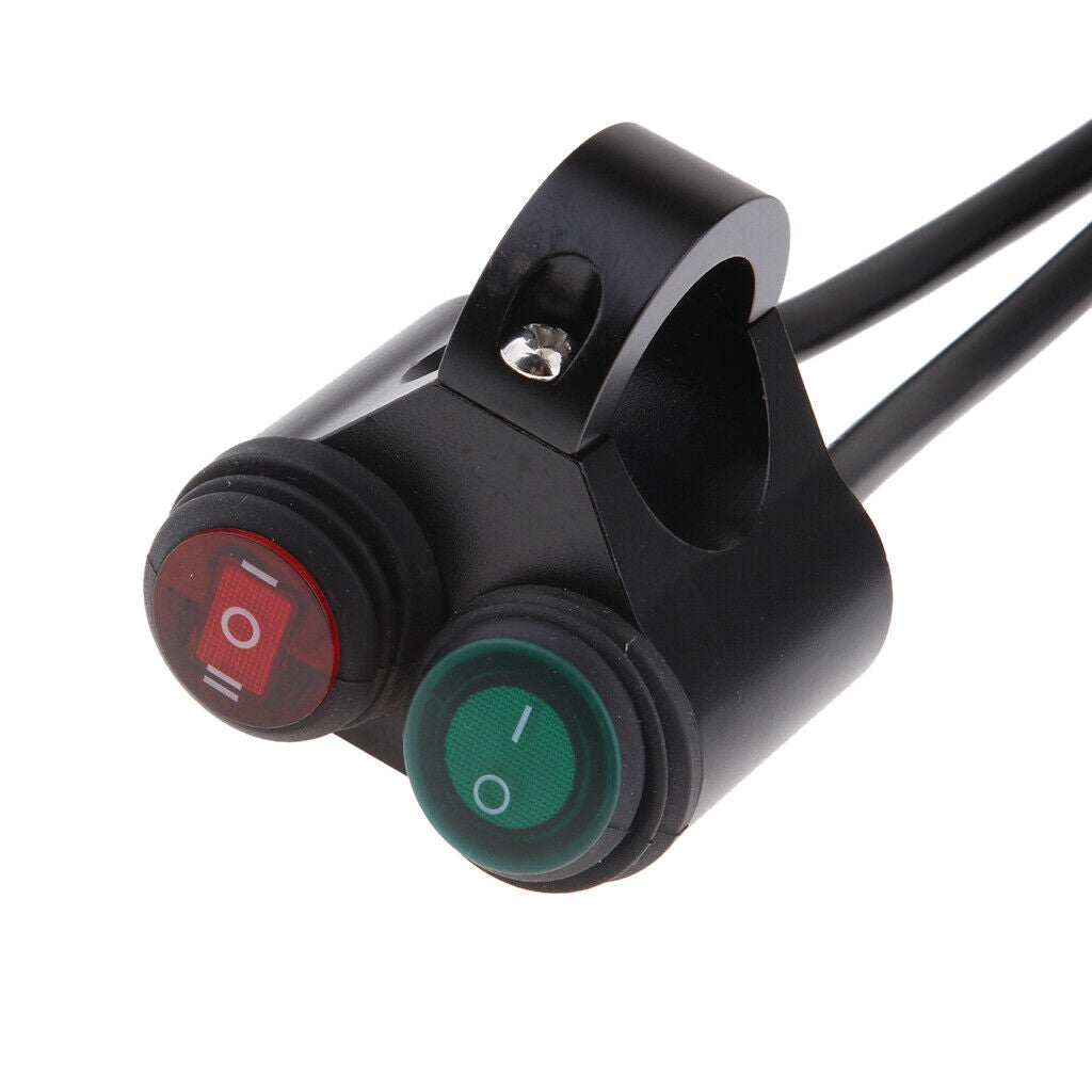 Motorcycle 22mm 7/8" Handlebar 2 Control Button Switch On/Off with Indicator