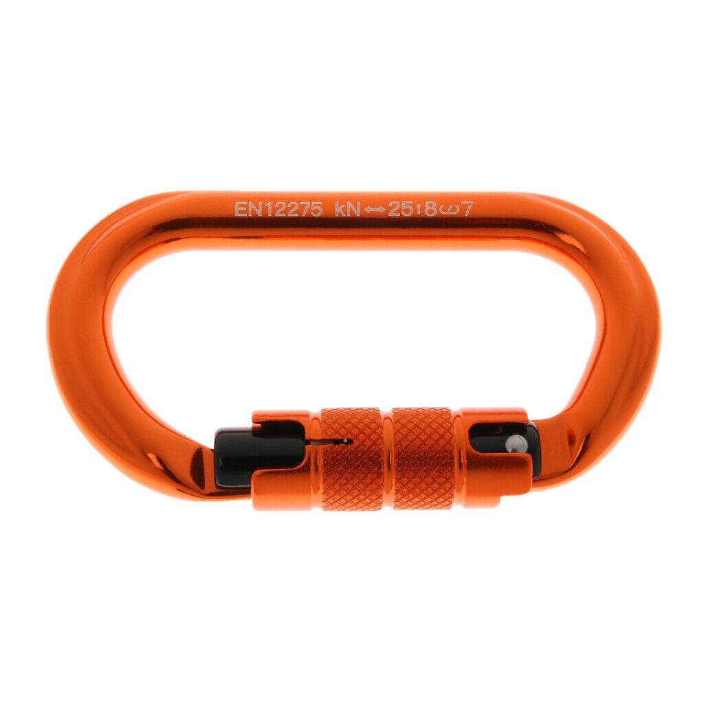 2x 25KN Outdoor Rock Climbing Security Safety Buckle Carabiner Hook  Locking