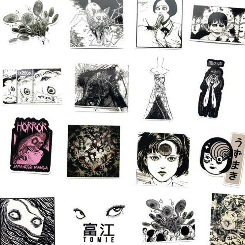 56Pcs Horror Comics Stickers Japanese ITO leap second Laptop Luggage D NT.l8