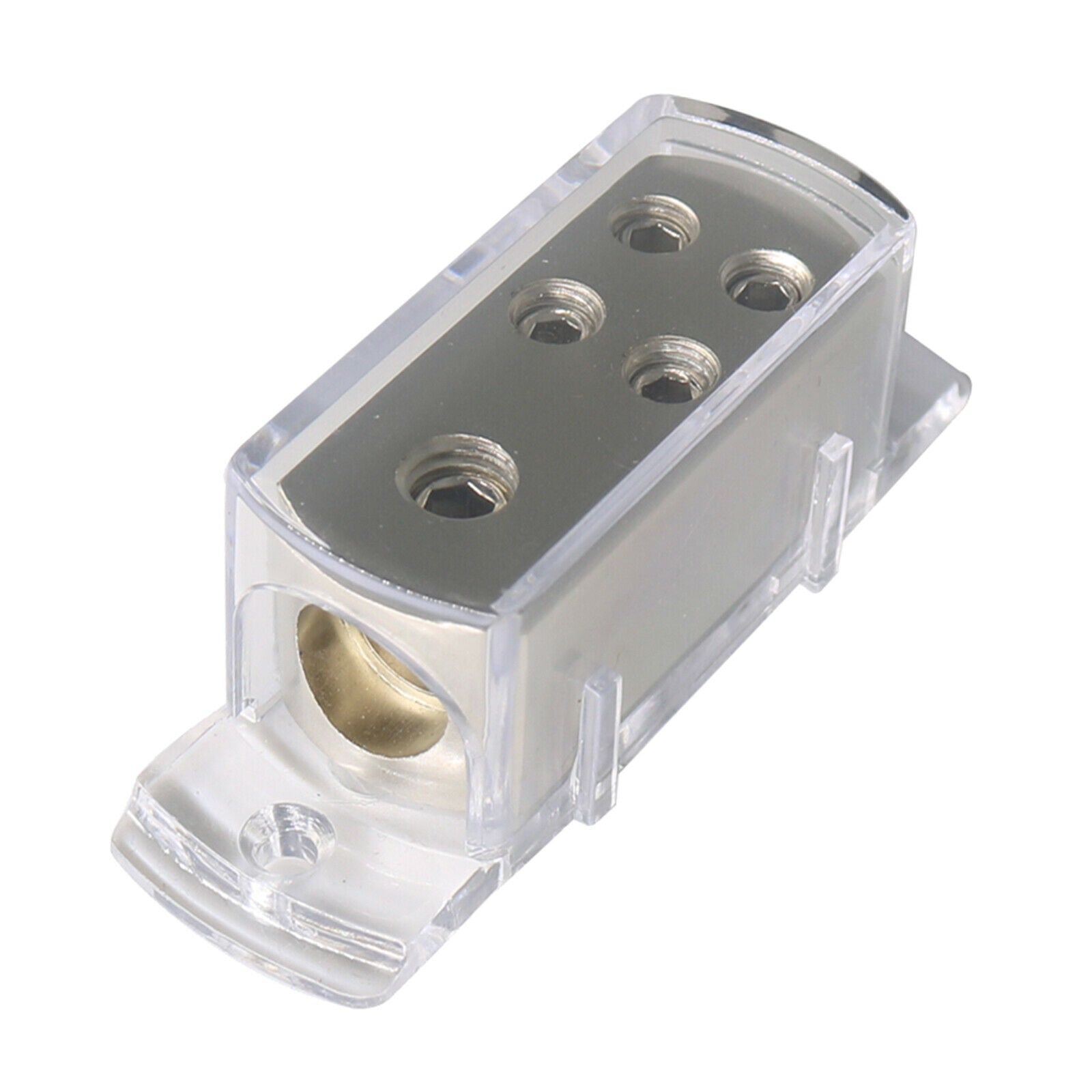 4-Way 1X 4AWG In 4X 8AWG Power / Earth Cable Splitter Distribution Block