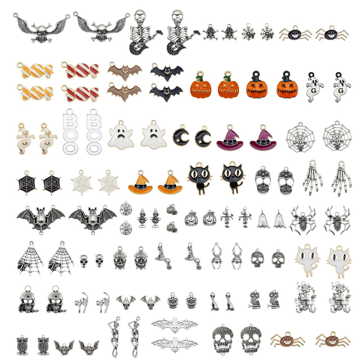 Wholesale Mixed Random Alloy Halloween Series Pendant Charms DIY Findings 40pcs